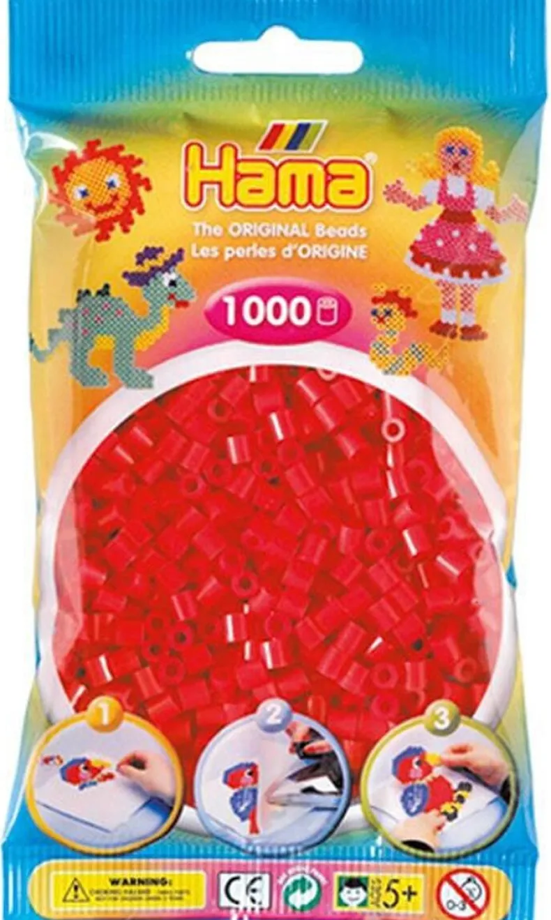 Hama 1000st strijkparels rood