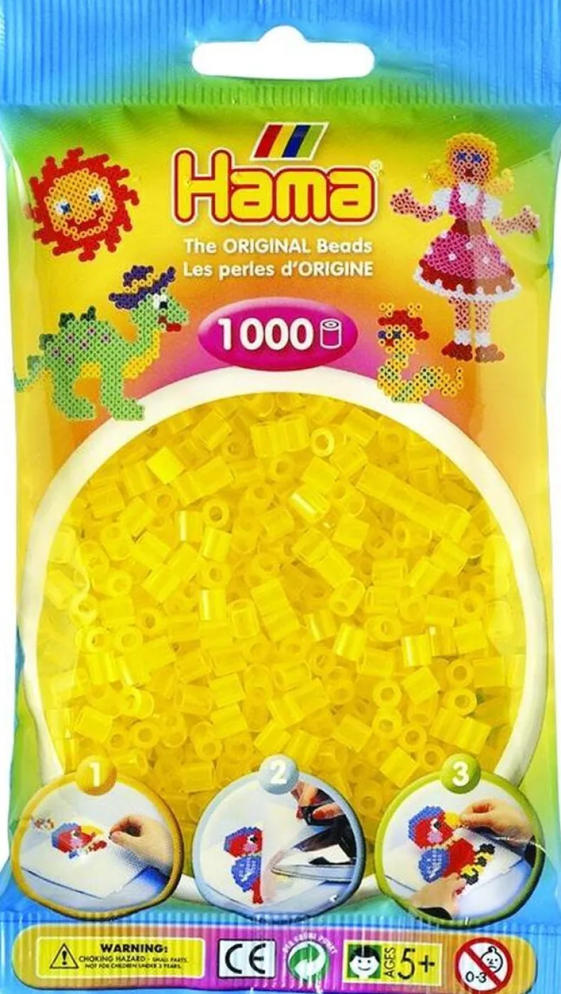 Hama strijkparels 1000st transparant geel