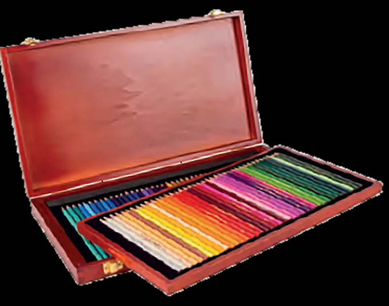 Houten box met 80 potloden