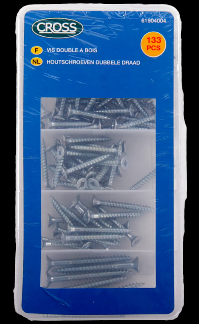Houtschroeven dubbele draad 131 stuks