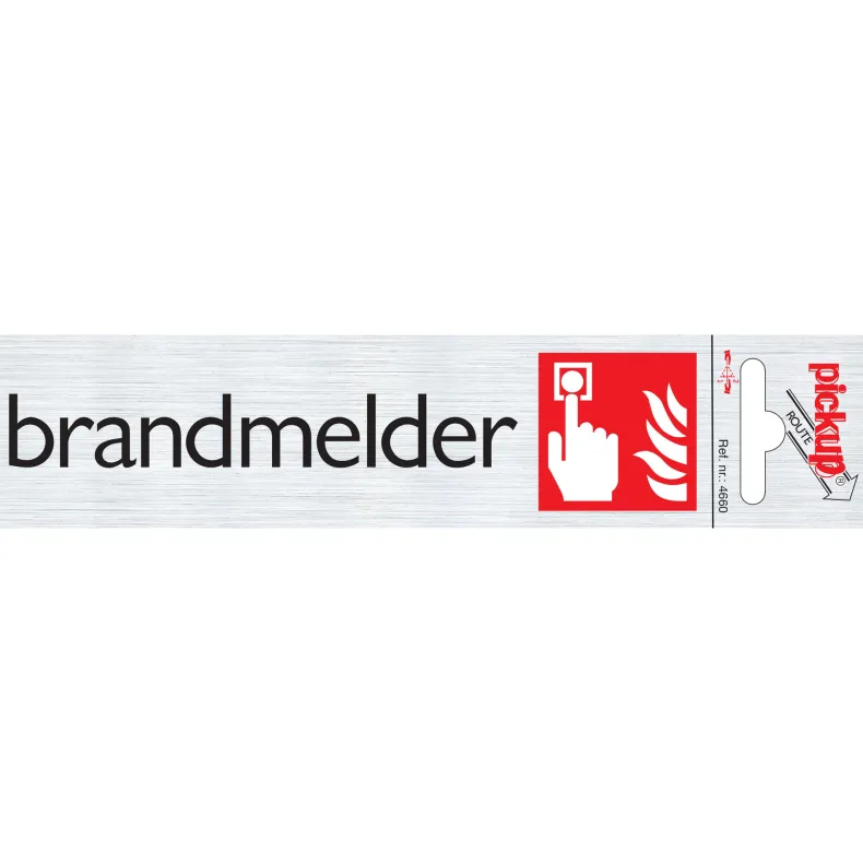 Pictogram brandmelder aluminium 16,5 x 4,4 cm