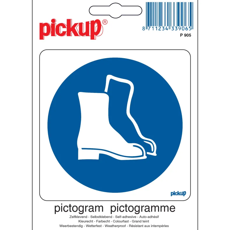 Pictogram veiligheidsschoenen 10 x 10 cm