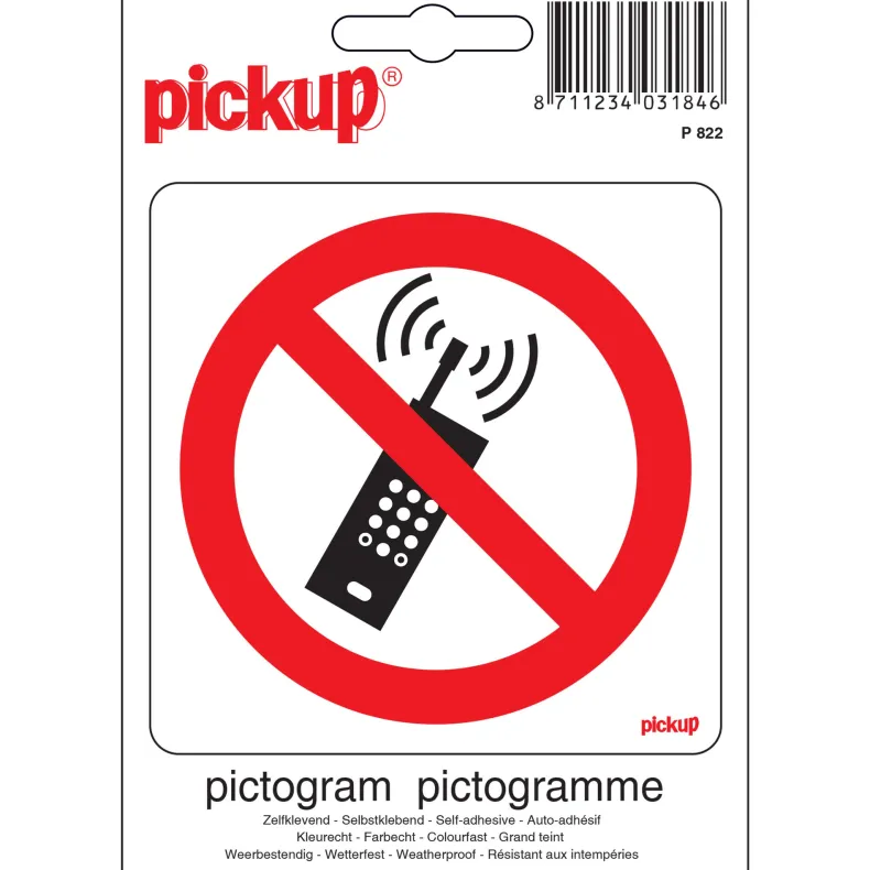 Pictogram verbod mobiel telefoon 10 x 10 cm