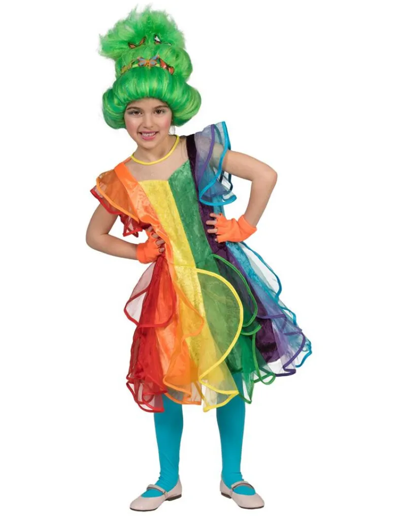 Kinderkostuum Regenboog Prinsessenjurk - Maat 140