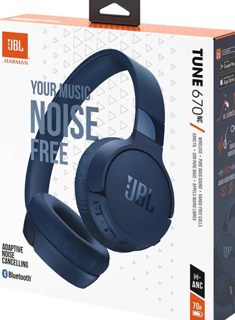 JBL Tune 670NC Draadloze On-Ear Koptelefoon - Noise Cancelling - Blauw