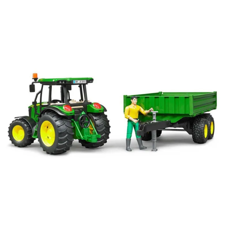 John Deere 5515M met aanhanger