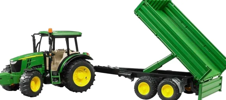 John Deere 5515M met aanhanger