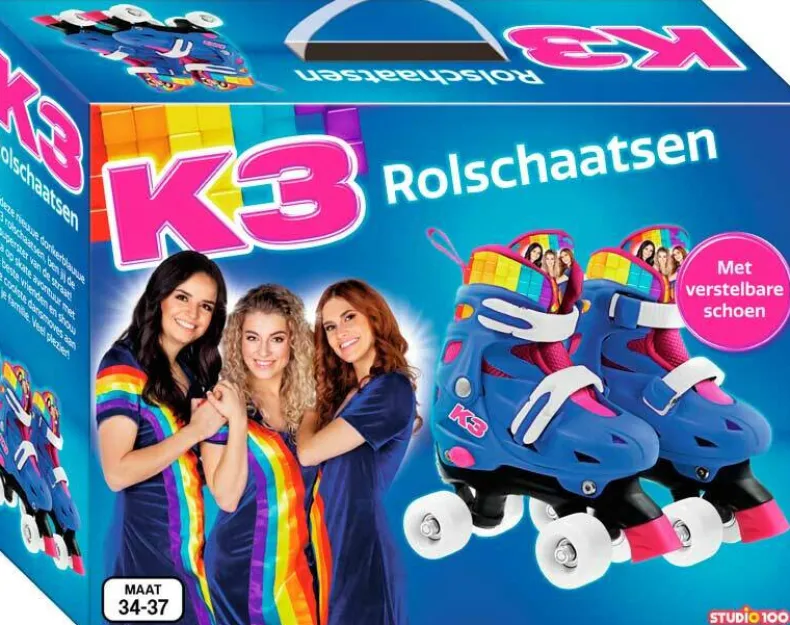 K3 Rolschaatsen Regenboog - maat 34-37