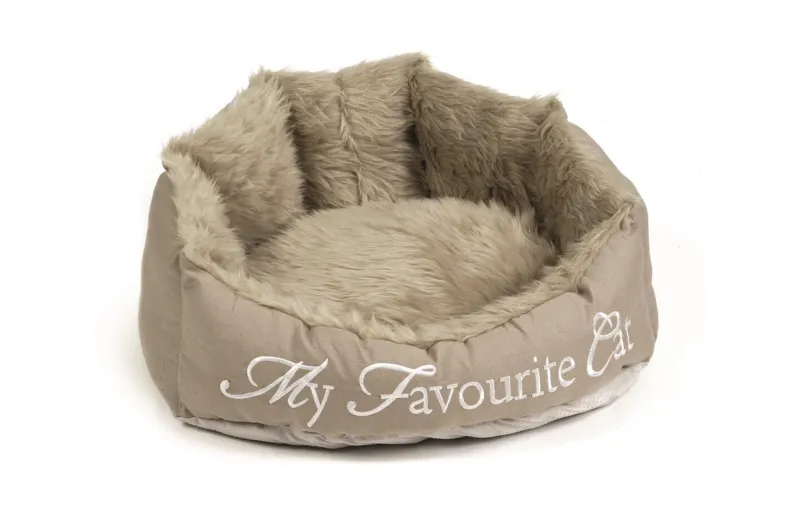 Kattenmand 'My favourite cat' beige 55 x 45 x 28 cm
