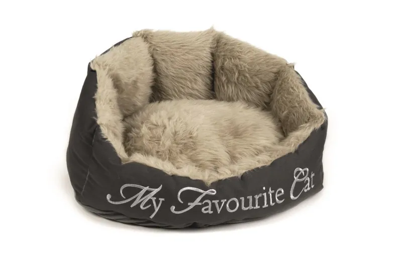 Kattenmand 'My favourite cat' grijs 55x45x28 cm