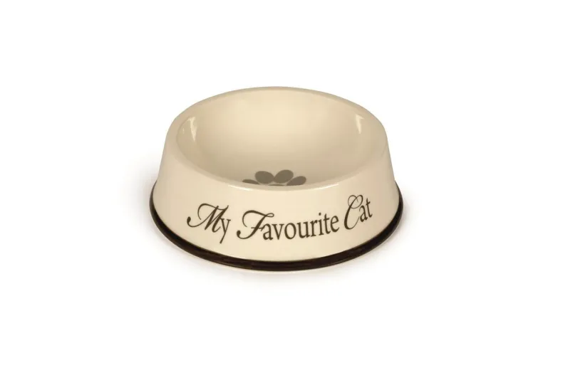 Keramische eetbak 'My favourite cat' antraciet