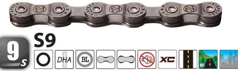 Ketting zilver 9 versnellingen