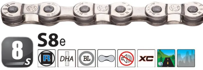 Ketting zilver 6/7/8 versnellingen E-Bike