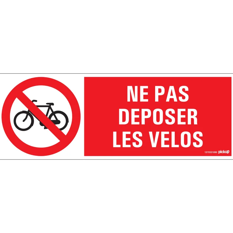 Pictogram pas déposer vélos 33 x 12 cm