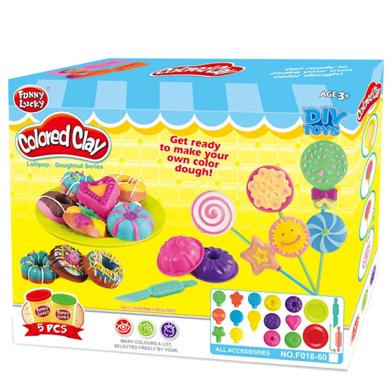 Klei set met 5 potjes klei & vormpjes