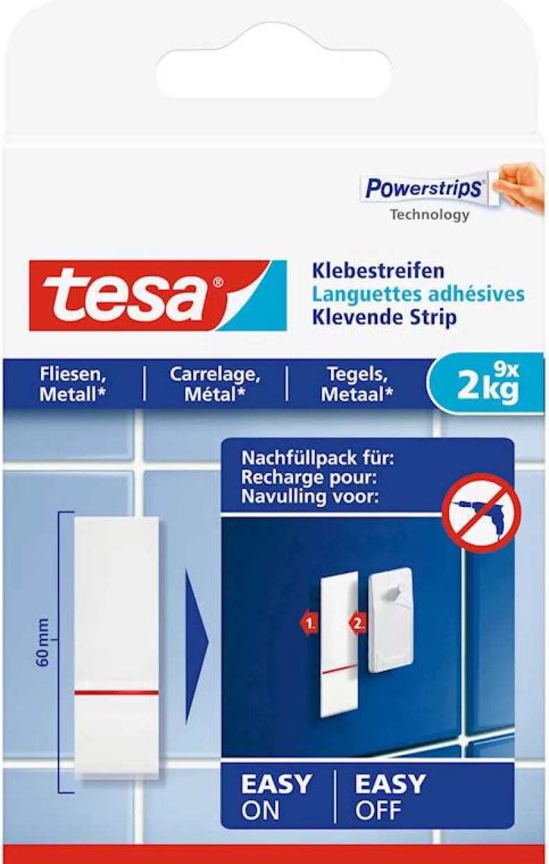 Klevende strips tegels & metaal (9 stuks) 2 kg