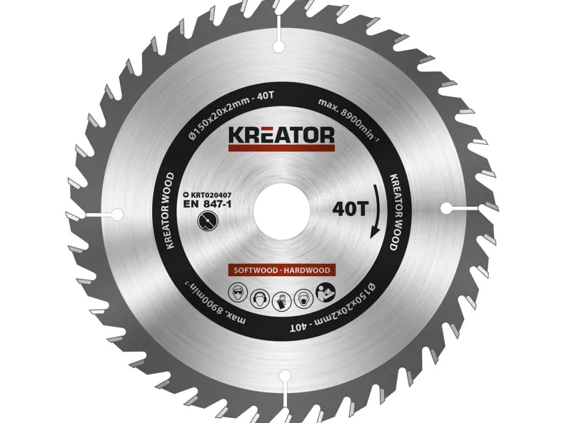 Kreator KRT020407 Cirkelzaagblad Hout - ?150mm - 40 Tanden