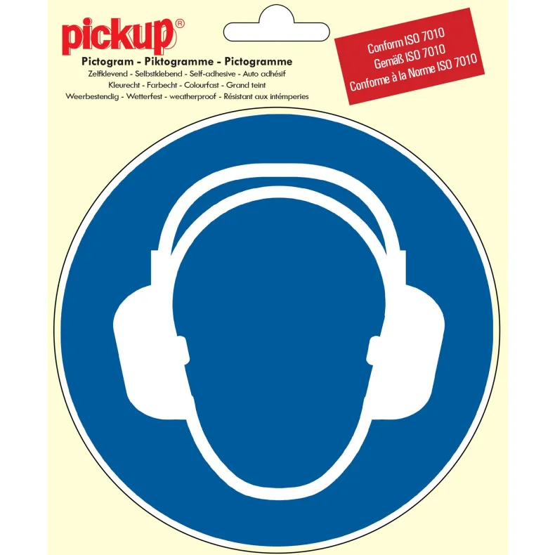 Pictogram oorbescherming  Ø 15 cm