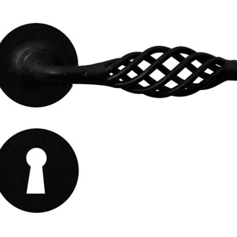 Kruk + rozet + sleutelplaat ijzer zwart