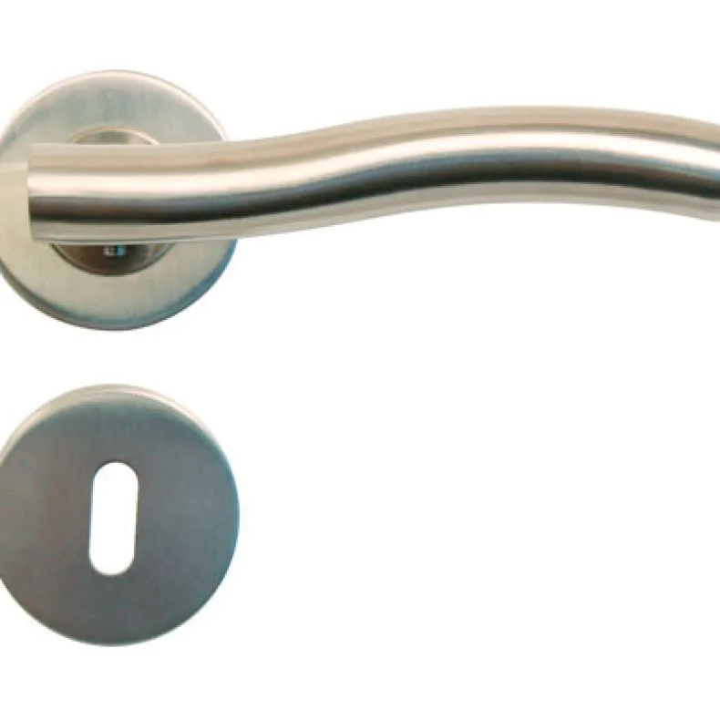 Kruk inox met rozet en sleutelplaat