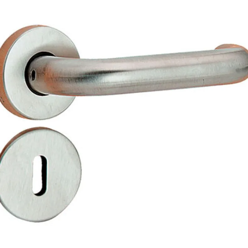 Kruk inox met rozet en sleutelplaat