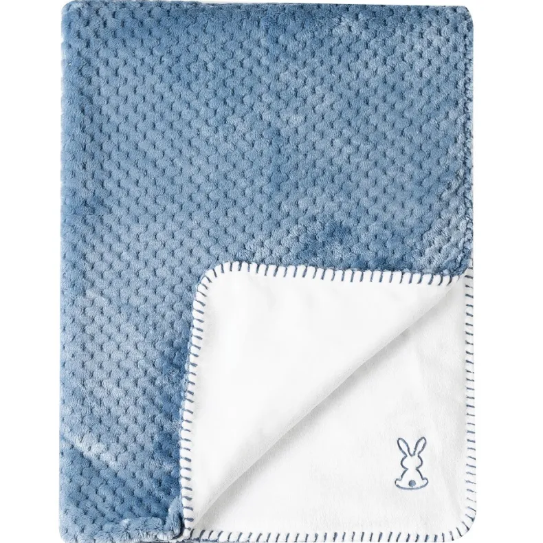 Lapidou Plaid blauw/Wit 75x100 cm