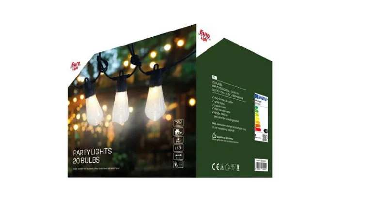 LED Feestverlichting - 20 Grote Lampen - Warm Wit