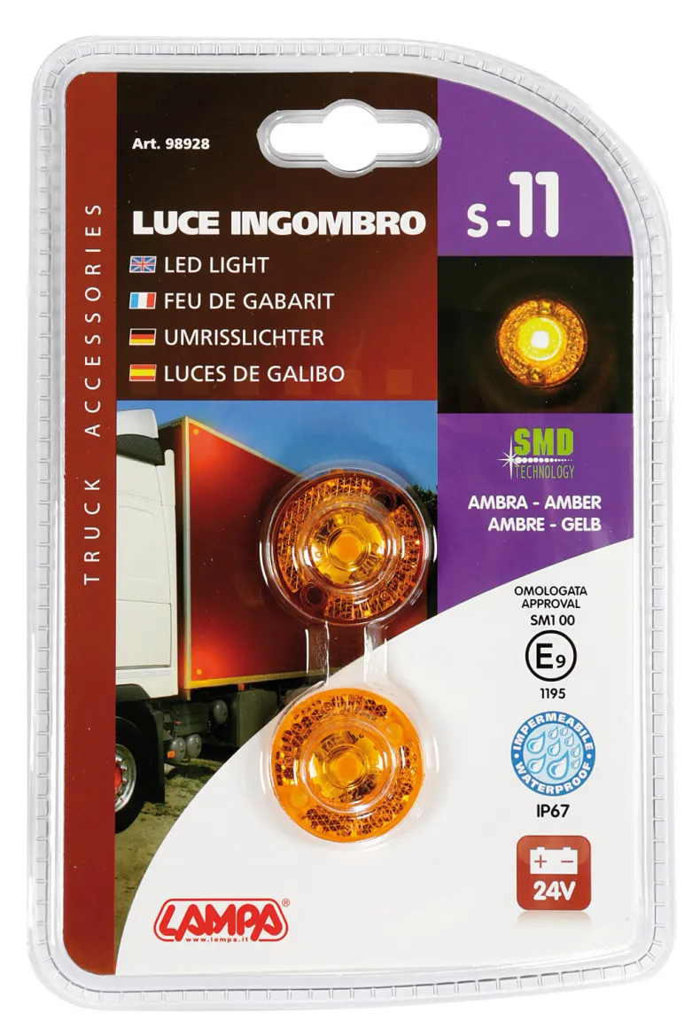 LED Licht 24V Amber - 2 Stuks