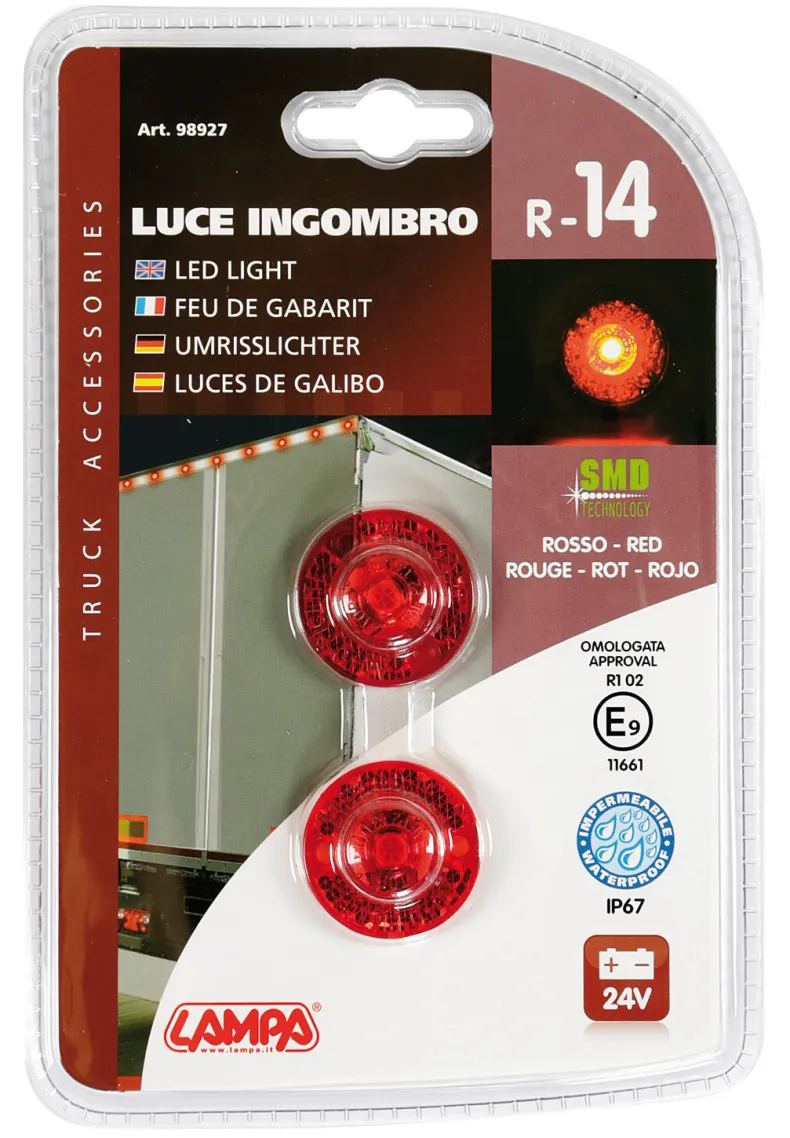 LED Licht 24V Rood - 2 Stuks