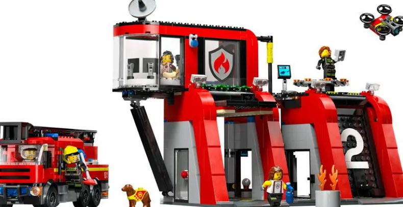LEGO City 60414 Brandweerkazerne en brandweerauto