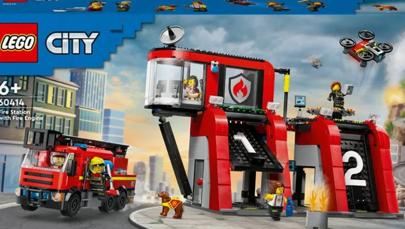 LEGO City 60414 Brandweerkazerne en brandweerauto