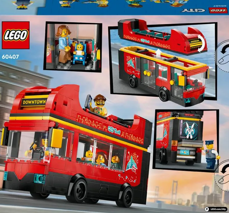 LEGO City 60407 Toeristische rode dubbeldekker
