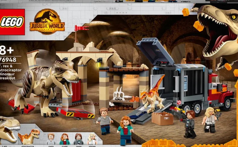 LEGO Jurassic World 76948 T. Rex & Atrociraptor Dinosaurus Ontsnapping
