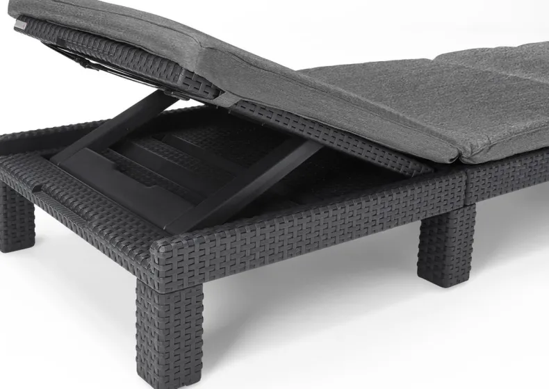 Ligbed Daytona wicker grafiet 195x64x22 cm