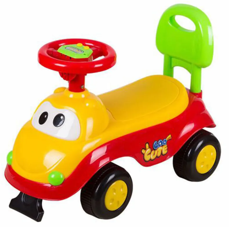 Loopauto rood-geel met geluid