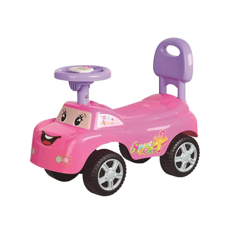 Loopauto roze met muziek