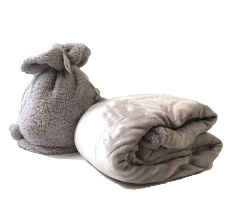 Luxe plaid Sherpa grijs 160x200 cm