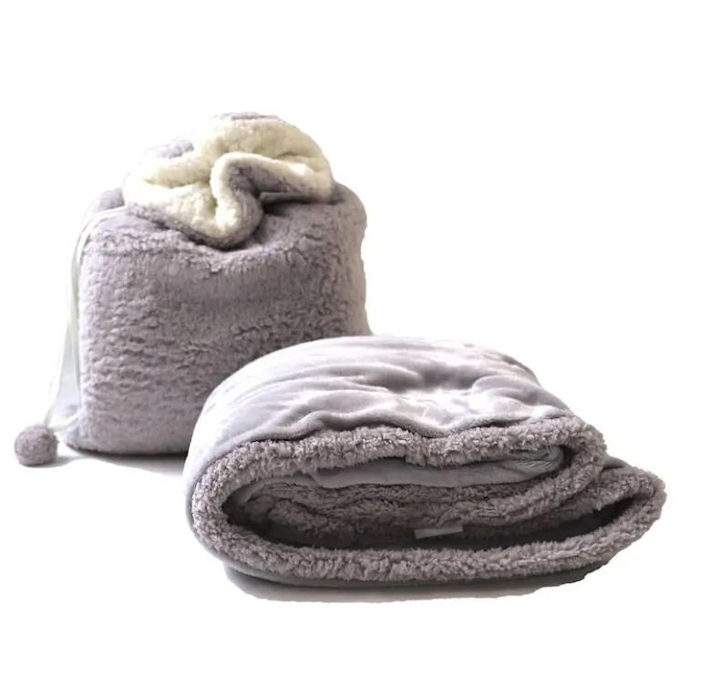 Luxe plaid Sherpa grijs 130x160 cm