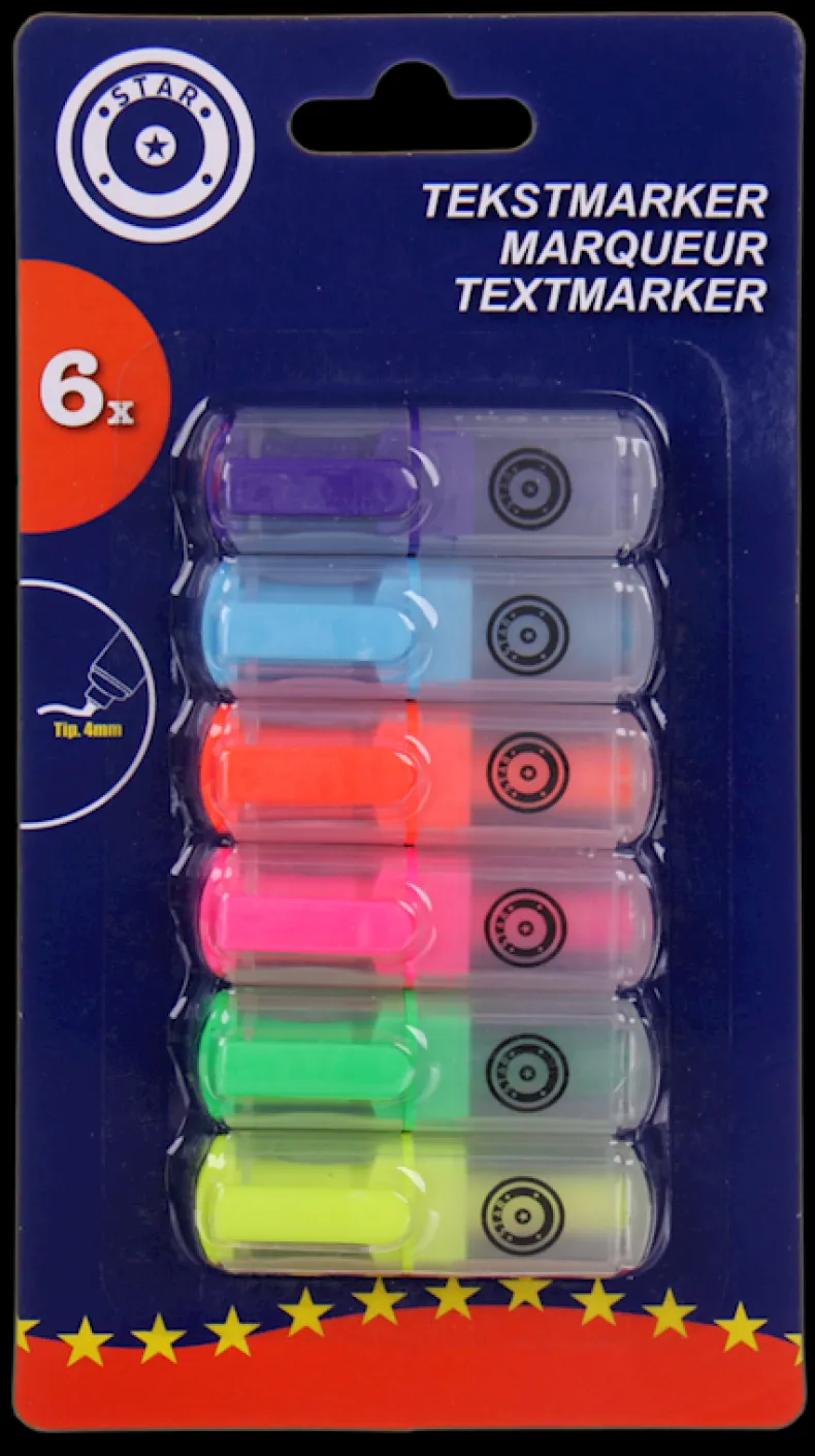 Markeerstift mini 6 stuks