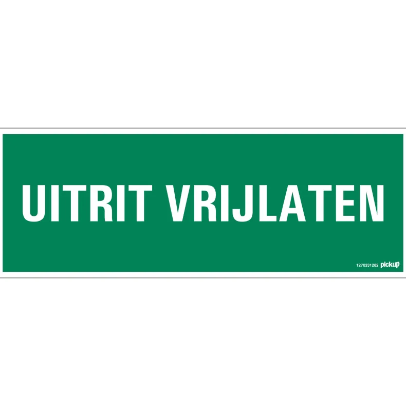 Pictogram uitrit vrijlaten 33 x 12 cm