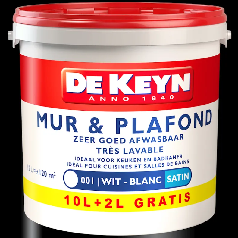 Mur & plafond satin wit promo 12 L