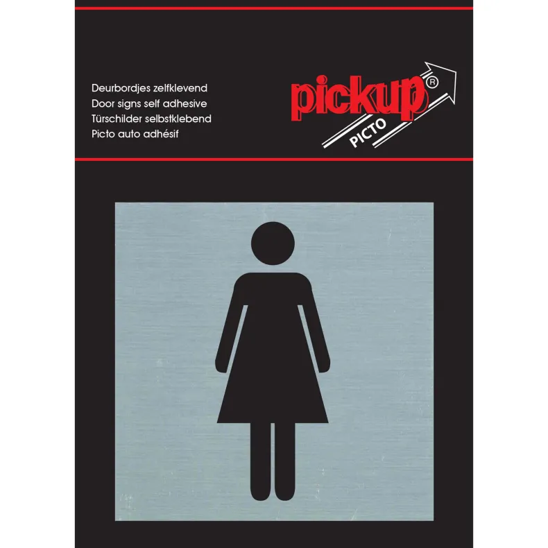 Pictogram dames aluminium 8 x 8 cm