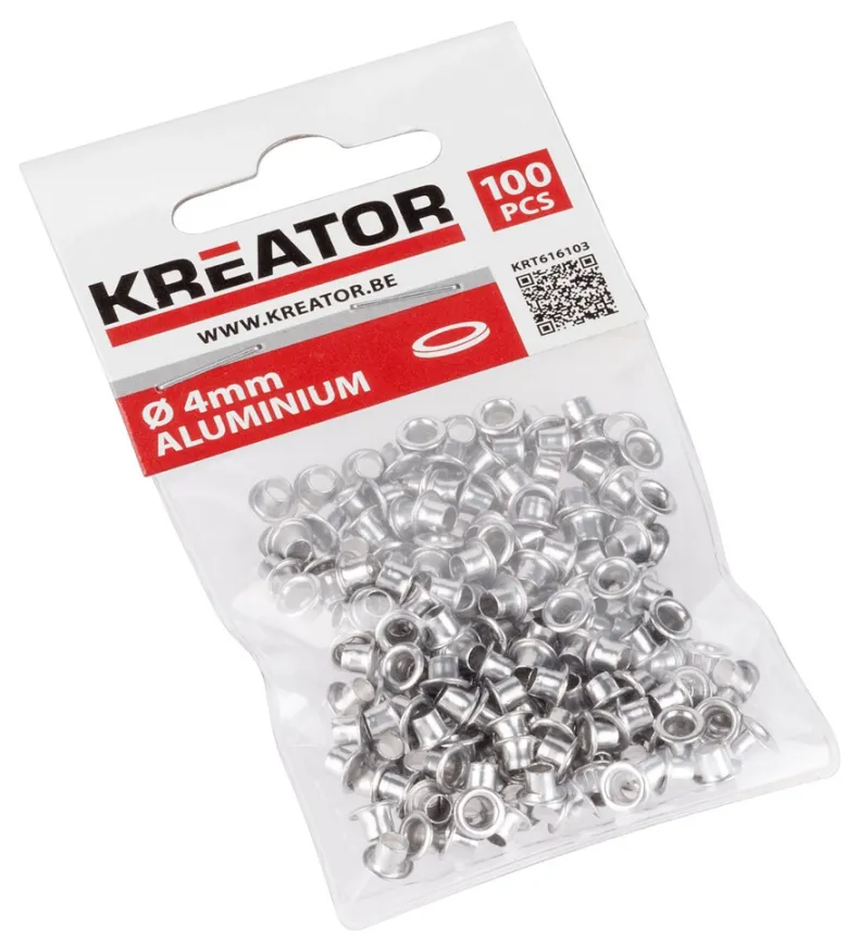 Oogjes aluminium 4 mm 100 stuks