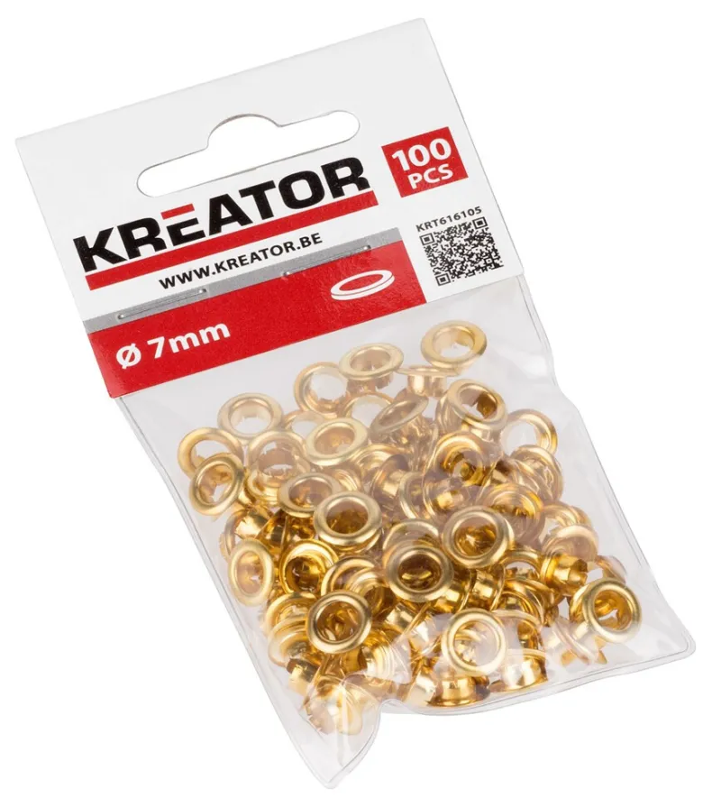 Oogjes messing 7 mm 120 stuks