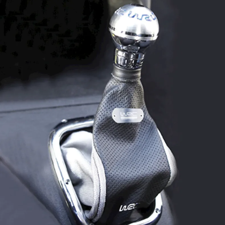 Overtrek voor versnellingspook leder / zilver