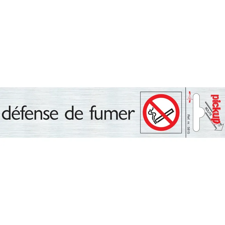Pictogram défense de fumer aluminium 16,5 x 4,4 cm