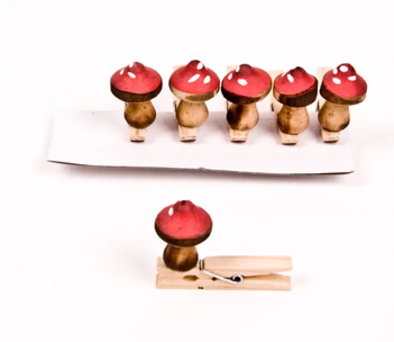 Paddenstoel hout op speld