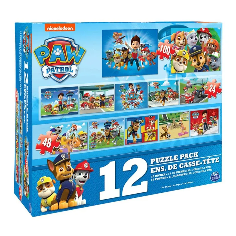 Paw Patrol 12 Puzzles Carton