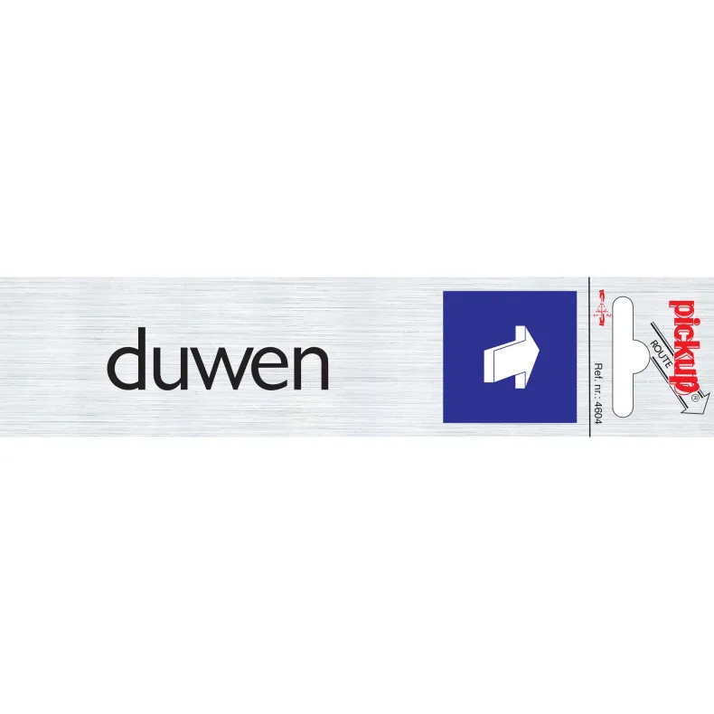 Pictogram duwen liggend aluminium 16,5 x 4,4 cm