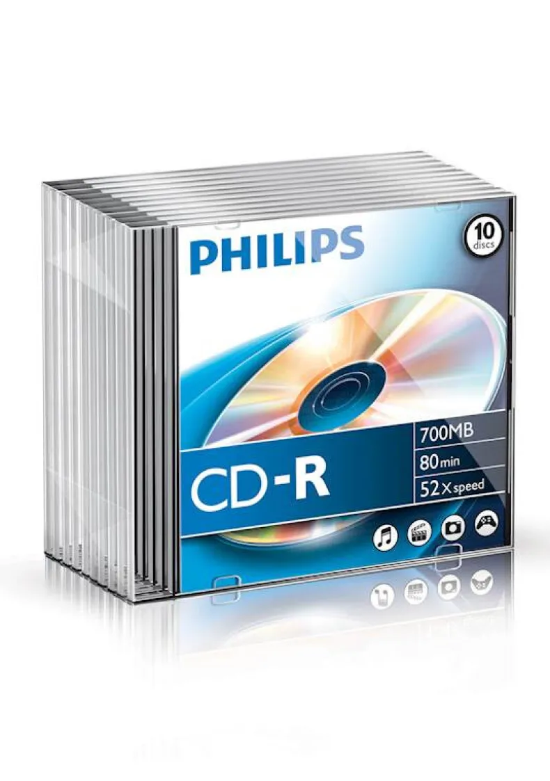 Philips CD-R 80 min / 700 MB slim case 10 stuks